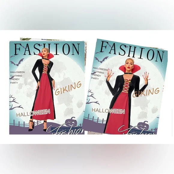 GIKING Women Halloween Costumes Adult Victorian Vampire Lac-Up Bodice Bustier - Picture 12 of 13